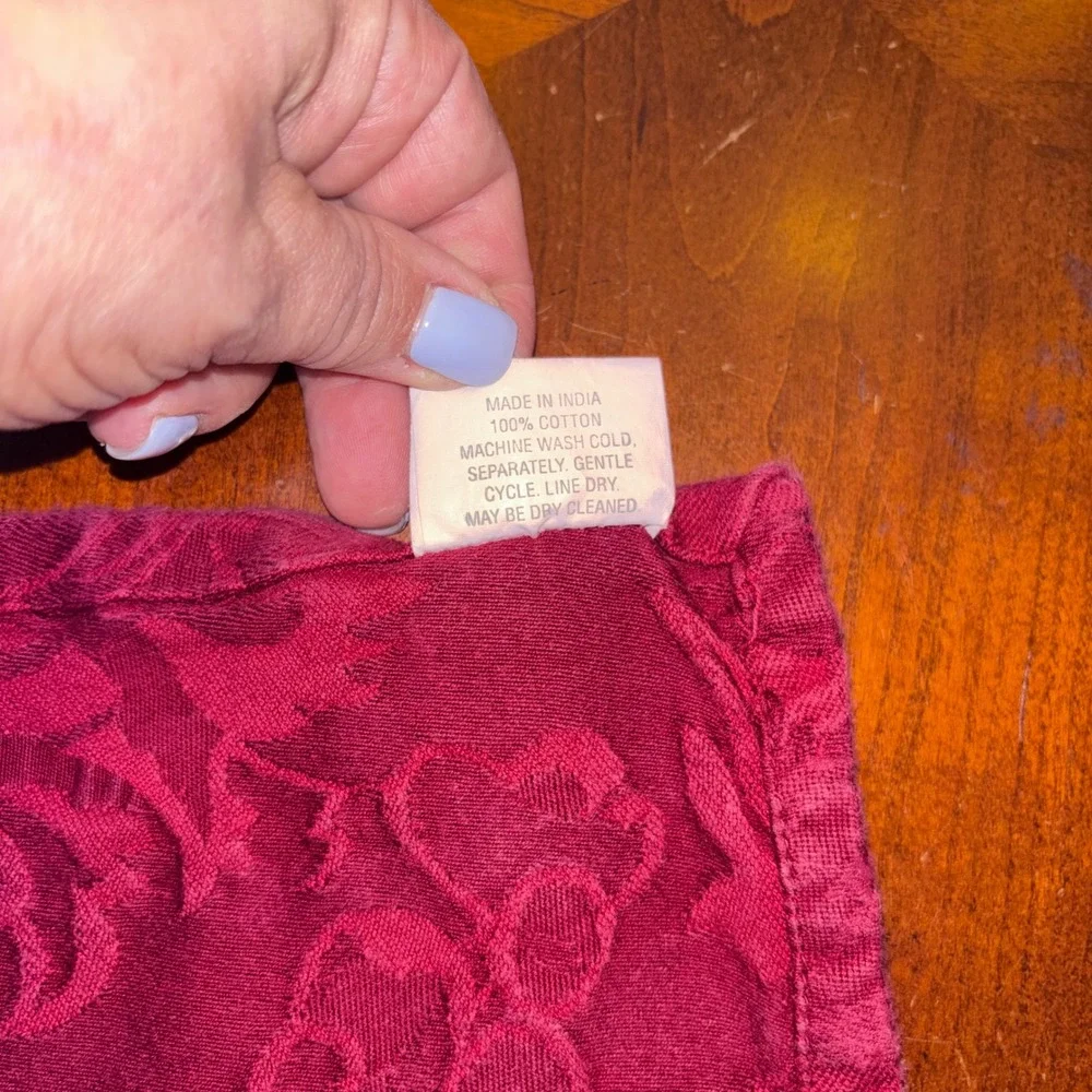 Crate & Barrel‎ | Vintage | Jacquard Floral Damask Cloth Napkins Set of 8 17x17